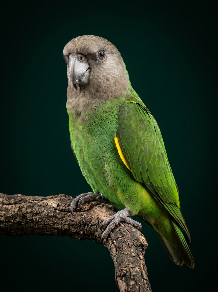 Буроголовый попугай Poicephalus cryptoxanthus